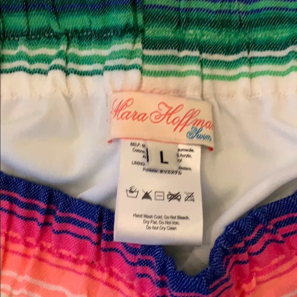 MARA HOFFMAN Swim Rainbow Stripe Wide Pants Large - Picture 4 of 5